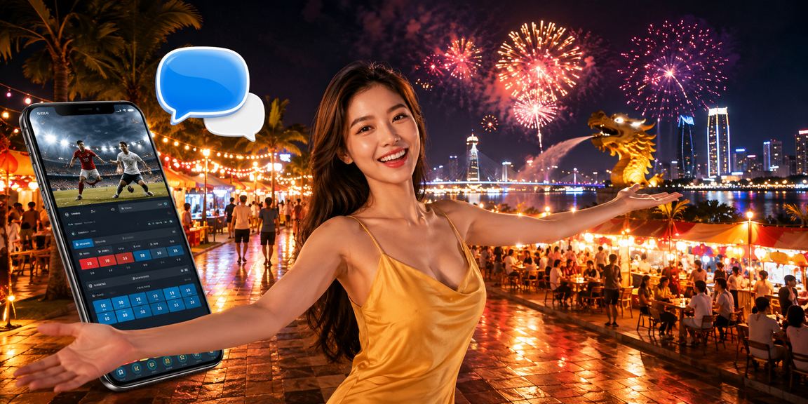 Không khí chợ đêm Đà Nẵng khi người dùng theo dõi lịch thể thao cuối tuần